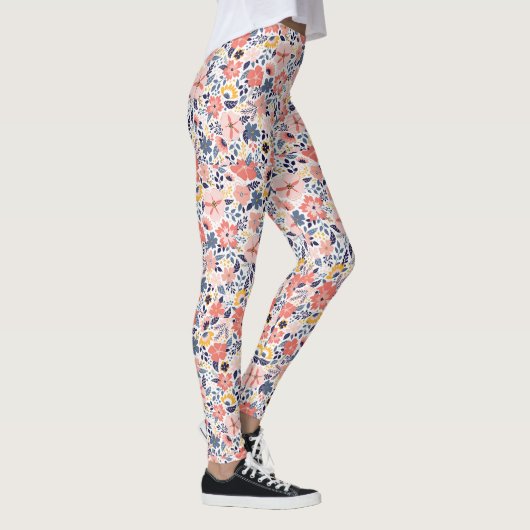 Nahtlose Blumenmuster Beauty Vintag Blossom Leggings (Rechts)