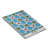 Nahtlose Blumenmuster, blau und rosa, personalisie Notizblock (Rechte Seite)