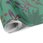 Nahtlose Blumenmuster-Blume mit grünem Hintergrund Geschenkpapier (Rolleneckpunkt)