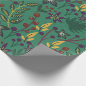 Nahtlose Blumenmuster-Blume mit grünem Hintergrund Geschenkpapier (Ecke)