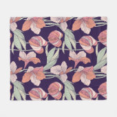 Nahtlose Blumenmuster, Blume, Orchidee, Moderne Fleecedecke (Vorderseite (Horizontal))