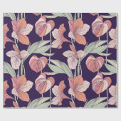 Nahtlose Blumenmuster, Blume, Orchidee, Moderne Geschenkpapier (Flach)