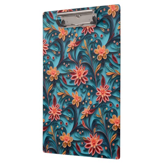 Nahtlose Blumenmuster Clipboard Klemmbrett (Links)