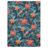 Nahtlose Blumenmuster Clipboard Klemmbrett (Rückseite)