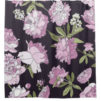 Nahtlose Blumenmuster - ein Strauß von Pfennig. we Duschvorhang