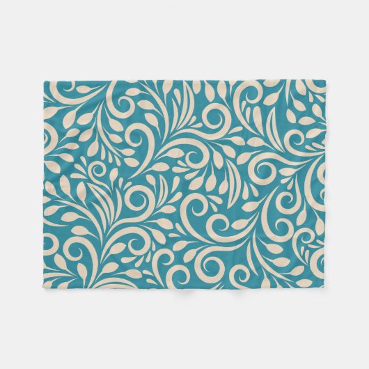 Nahtlose Blumenmuster Fleecedecke (Vorderseite (Horizontal))