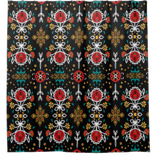 Nahtlose Blumenmuster Folk farbige Blume und Duschvorhang
