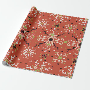 Nahtlose Blumenmuster Folk farbige Blume und  Geschenkpapier