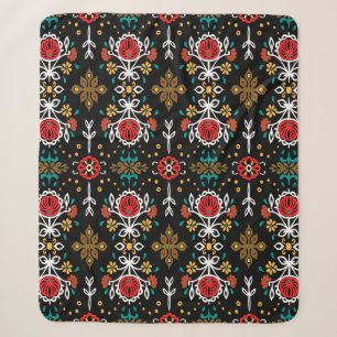 Nahtlose Blumenmuster Folk farbige Blume und Sherpadecke