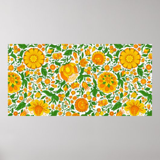 Nahtlose Blumenmuster, Frühling/Sommer Hintergrund Poster (Vorne)