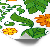 Nahtlose Blumenmuster, Frühling/Sommer Hintergrund Poster (Ecke)