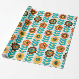 Nahtlose Blumenmuster-Gestaltung. Vintage Illustra Geschenkpapier