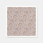 Nahtlose Blumenmuster grau Serviette (Vorderseite)