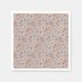 Nahtlose Blumenmuster grau Serviette