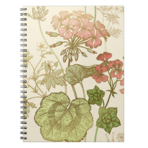 Nahtlose Blumenmuster. Grünes Blattwerk, rosa Gerb Notizblock
