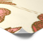 Nahtlose Blumenmuster. Grünes Blattwerk, rosa Gerb Poster (Ecke)