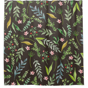 Nahtlose Blumenmuster. Handgezeichnete Aquarellfar Duschvorhang