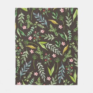 Nahtlose Blumenmuster. Handgezeichnete Aquarellfar Fleecedecke