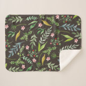 Nahtlose Blumenmuster. Handgezeichnete Aquarellfar Sherpadecke (Vorderseite (Horizontal))