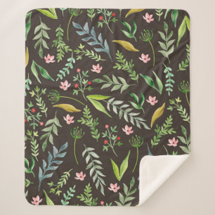 Nahtlose Blumenmuster. Handgezeichnete Aquarellfar Sherpadecke