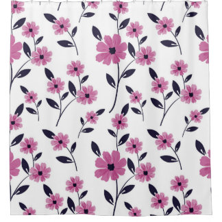 Nahtlose Blumenmuster-Hintergrund, handgezeichnet  Duschvorhang