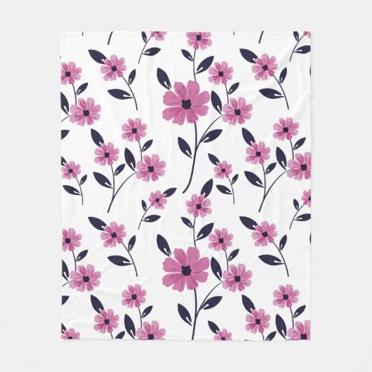 Nahtlose Blumenmuster-Hintergrund, handgezeichnet  Fleecedecke (Vorderseite)