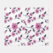 Nahtlose Blumenmuster-Hintergrund, handgezeichnet  Fleecedecke (Vorderseite (Horizontal))