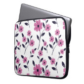 Nahtlose Blumenmuster-Hintergrund, handgezeichnet Laptopschutzhülle (Vorderseite Links)