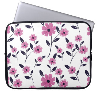 Nahtlose Blumenmuster-Hintergrund, handgezeichnet  Laptopschutzhülle