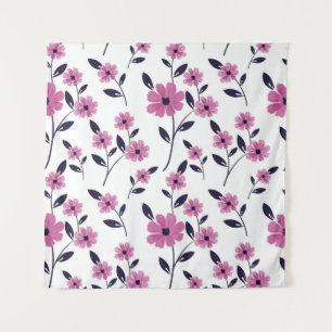 Nahtlose Blumenmuster-Hintergrund, handgezeichnet  Wandteppich