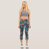 Nahtlose Blumenmuster Hochwaisted Capris (Vorderseite)