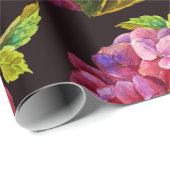 Nahtlose Blumenmuster. Hydrangea auf einem dunklen Geschenkpapier (Rolleneckpunkt)