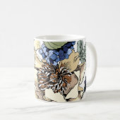 Nahtlose Blumenmuster. Hydrangea, Peony, wildf Kaffeetasse (VorderseiteRechts)