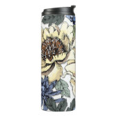 Nahtlose Blumenmuster. Hydrangea, Peony, wildf Thermosbecher (Nach links gedreht)