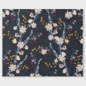 Nahtlose Blumenmuster im Nachtgarten Geschenkpapier (Flach)