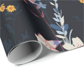 Nahtlose Blumenmuster im Nachtgarten Geschenkpapier (Rolleneckpunkt)