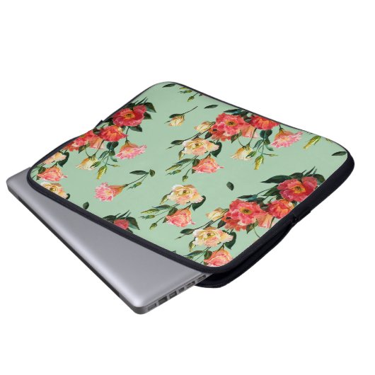 Nahtlose Blumenmuster im viktorianischen Stil. Bou Laptopschutzhülle (Vorne Knopf)