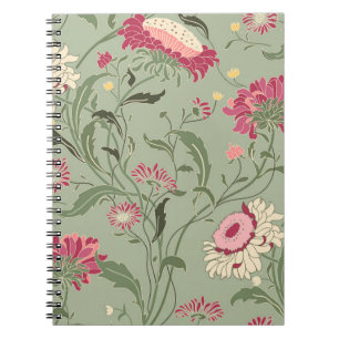 Nahtlose Blumenmuster im Volksstil mit Wildflo Notizblock