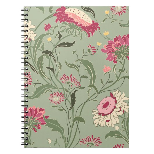 Nahtlose Blumenmuster im Volksstil mit Wildflo Notizblock (Vorderseite)