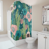 Nahtlose Blumenmuster, Innendekoration Duschvorhang (Beispiel)