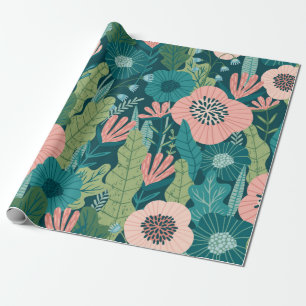 Nahtlose Blumenmuster, Innendekoration Geschenkpapier