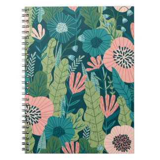 Nahtlose Blumenmuster, Innendekoration Notizblock