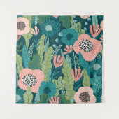 Nahtlose Blumenmuster, Innendekoration Wandteppich (Vorderseite)