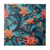 Nahtlose Blumenmuster-Keramik Fliese (Vorderseite)