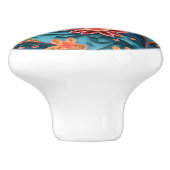 Nahtlose Blumenmuster-Keramik Keramikknauf (Seitenansicht)