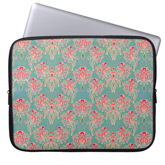 Nahtlose Blumenmuster Laptopschutzhülle (Vorderseite)