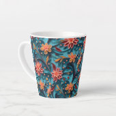Nahtlose Blumenmuster Latte Tasse (Linke Ecke)