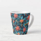 Nahtlose Blumenmuster Latte Tasse (Rechte Ecke)