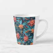 Nahtlose Blumenmuster Latte Tasse (Rechts)