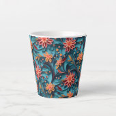 Nahtlose Blumenmuster Latte Tasse (Vorderseite)